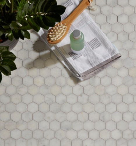 Ca Pietra Long Island Marble Small Hexagon Mosaic